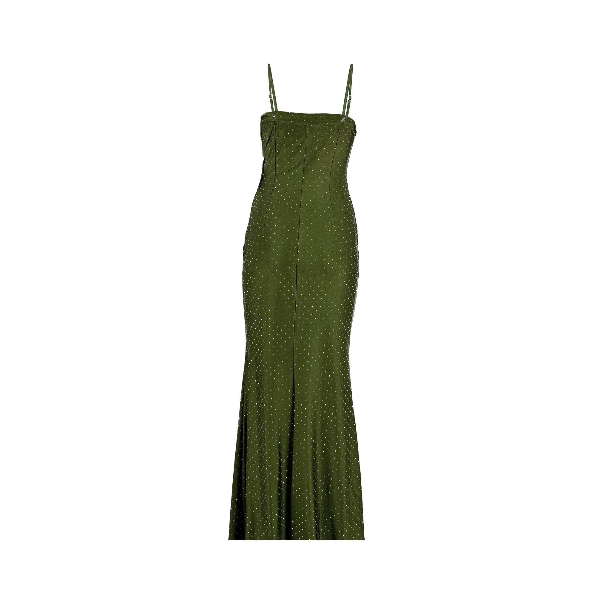 Fitted Evening Gown With Spaghetti Strap