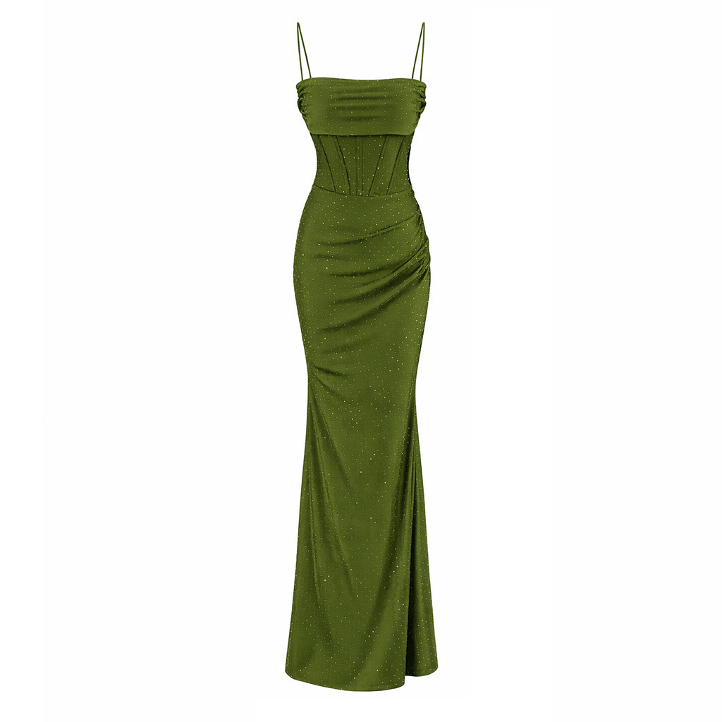 Fitted Evening Gown With Spaghetti Strap