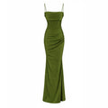 Fitted Evening Gown With Spaghetti Strap