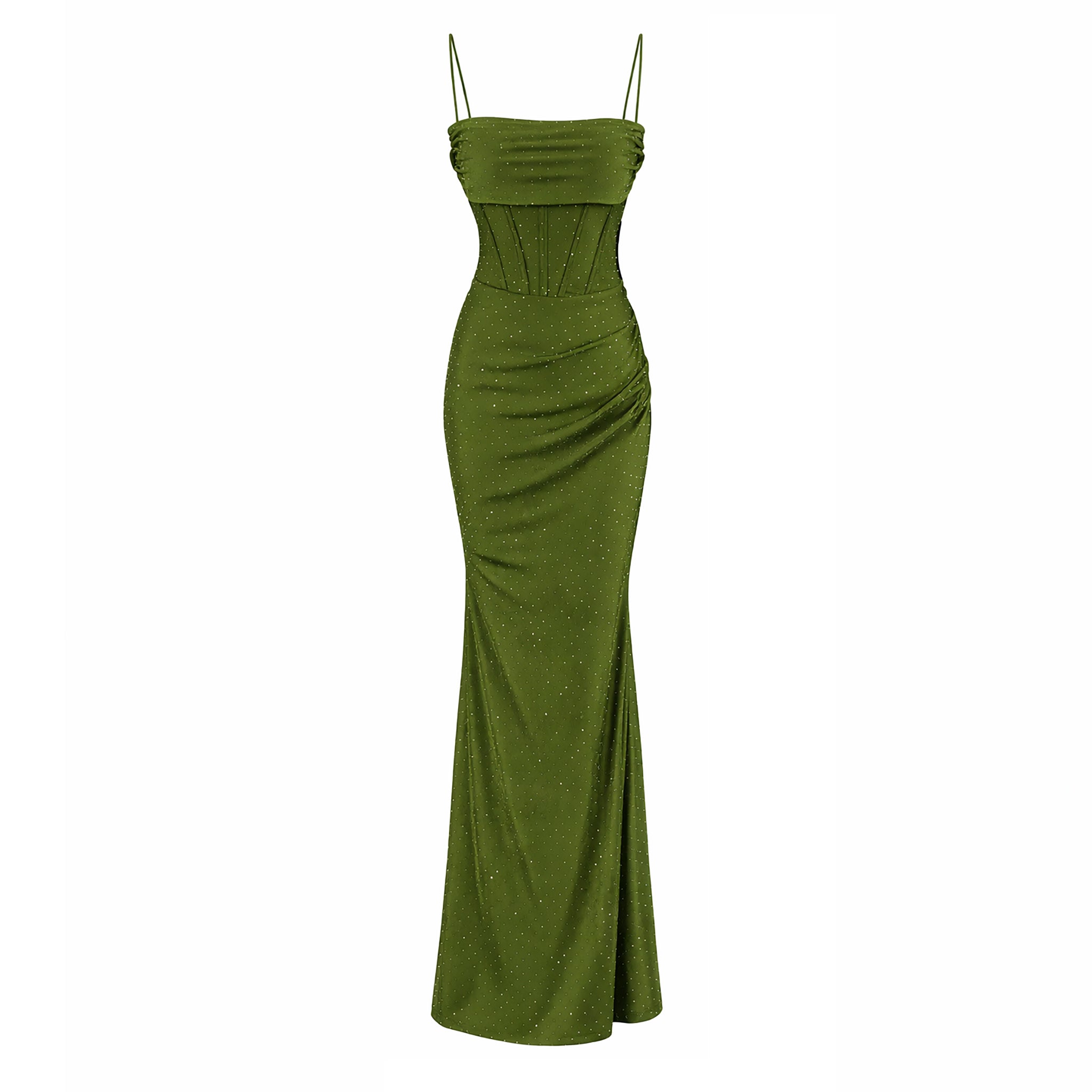Fitted Evening Gown With Spaghetti Strap
