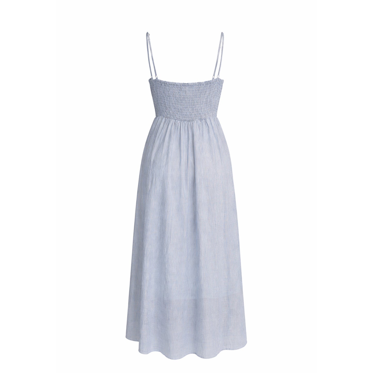Embroidered Midi Dress with Spaghetti Straps