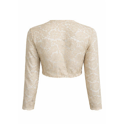 Sheer Lace Tie-Front Crop Top