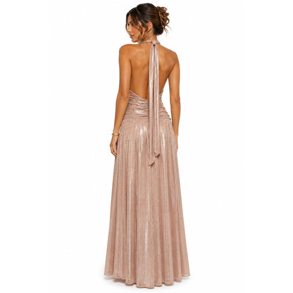 Halter Neck Floor-Length Evening Gown