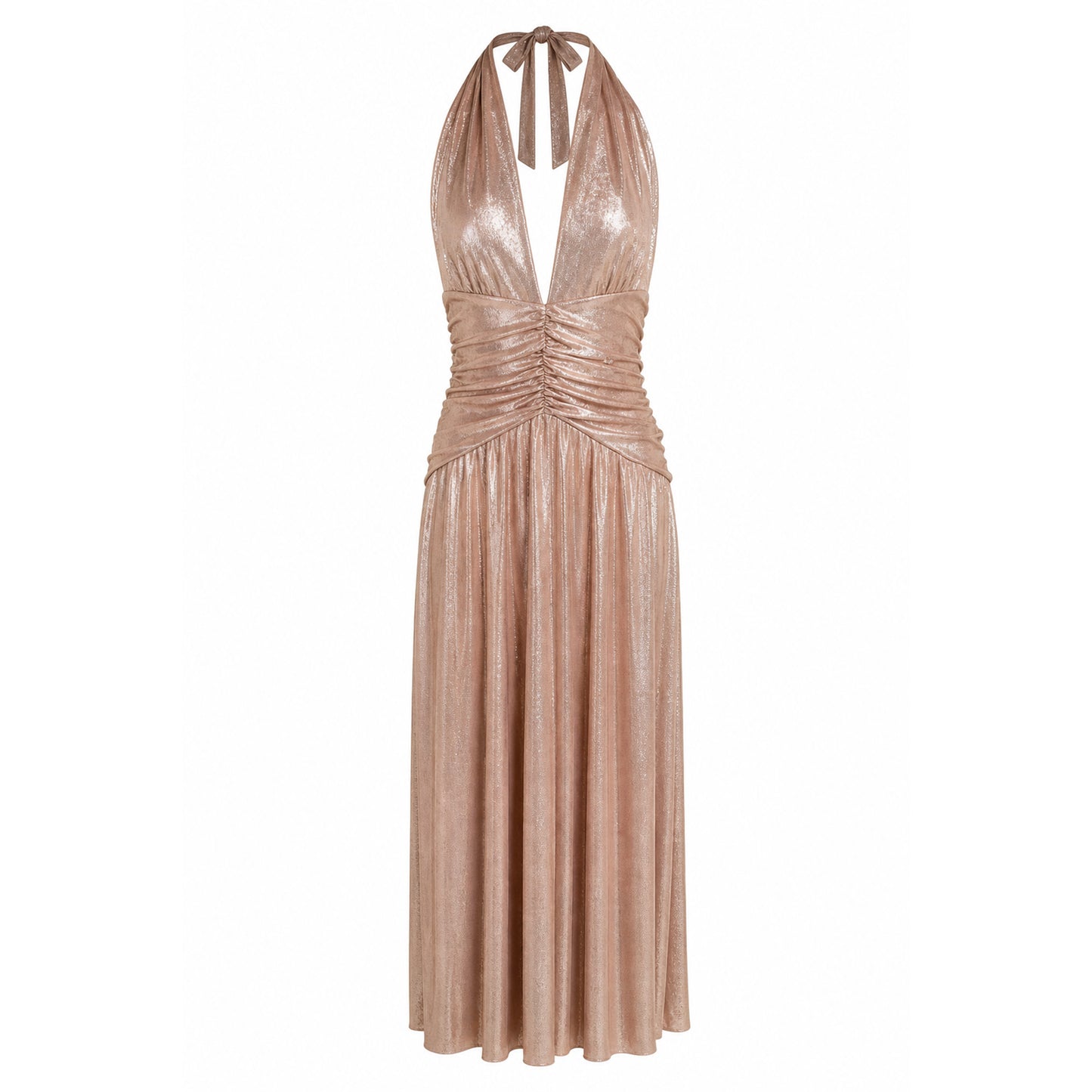 Halter Neck Floor-Length Evening Gown