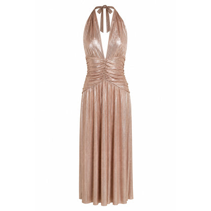 Halter Neck Floor-Length Evening Gown