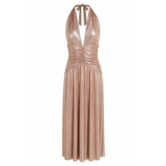 Halter Neck Floor-Length Evening Gown