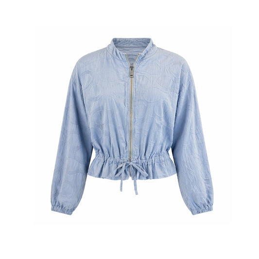Cotton Zip-Up Blouse