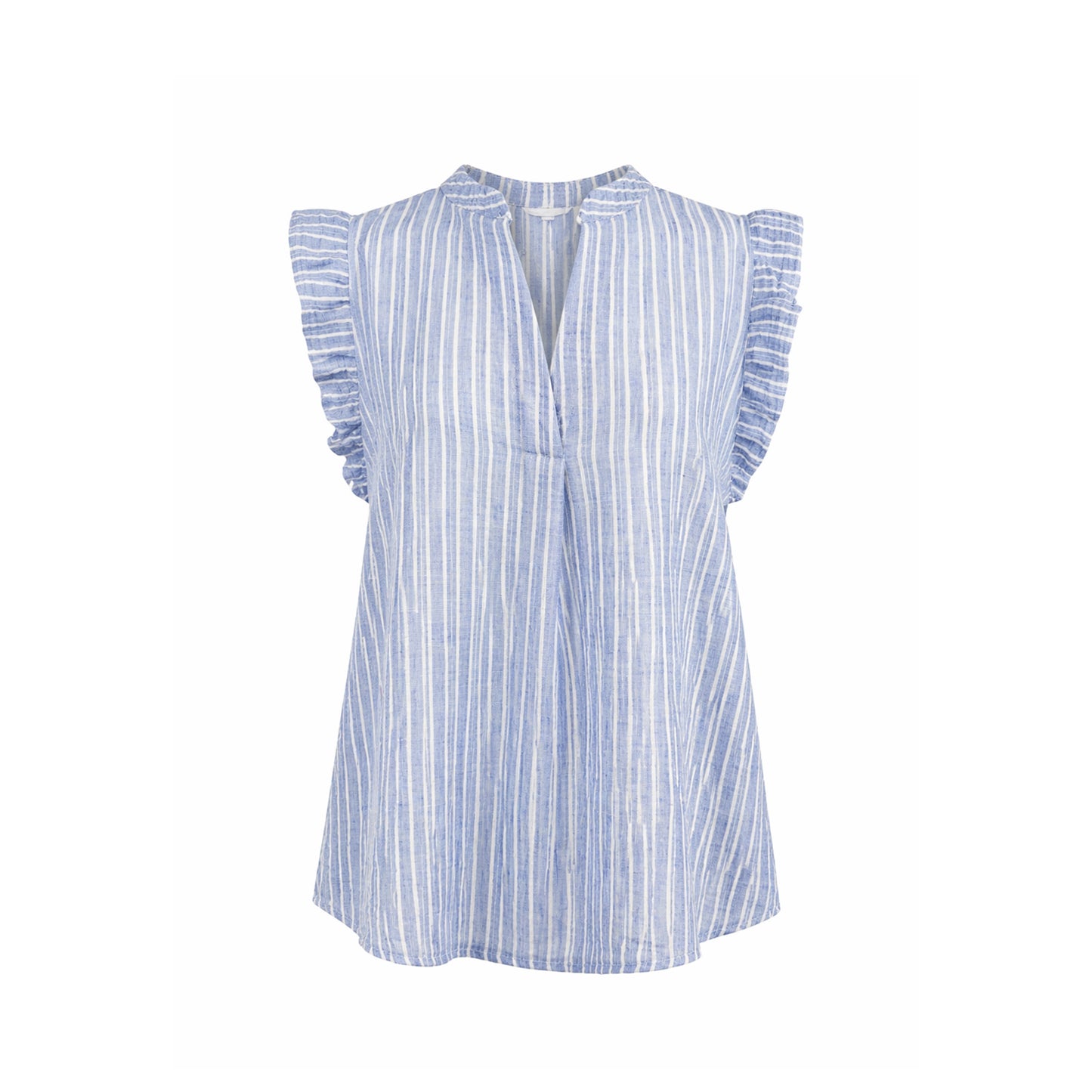 Striped Ruffle Sleeve Blouse