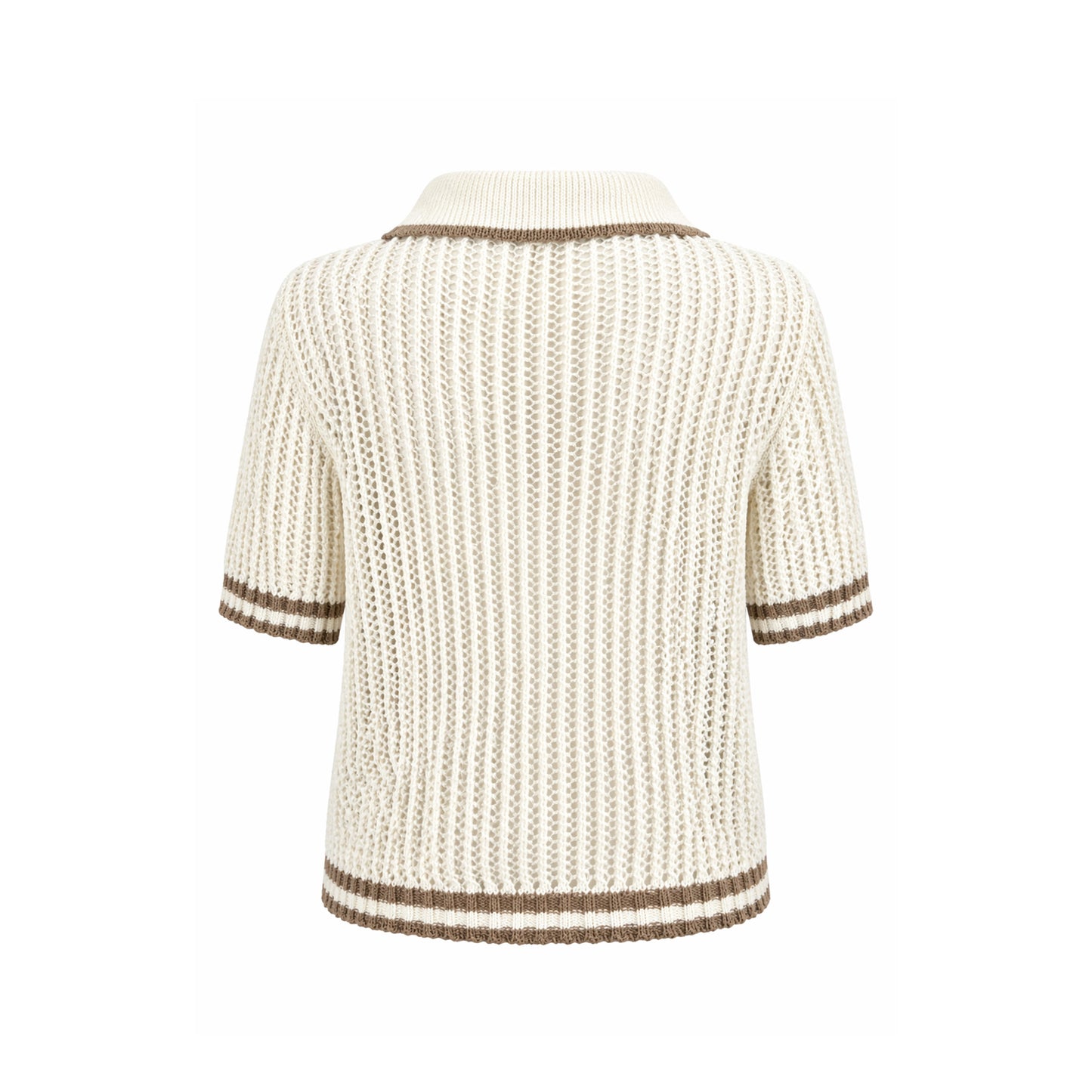 Crochet Knit Button-Up Cardigan Top