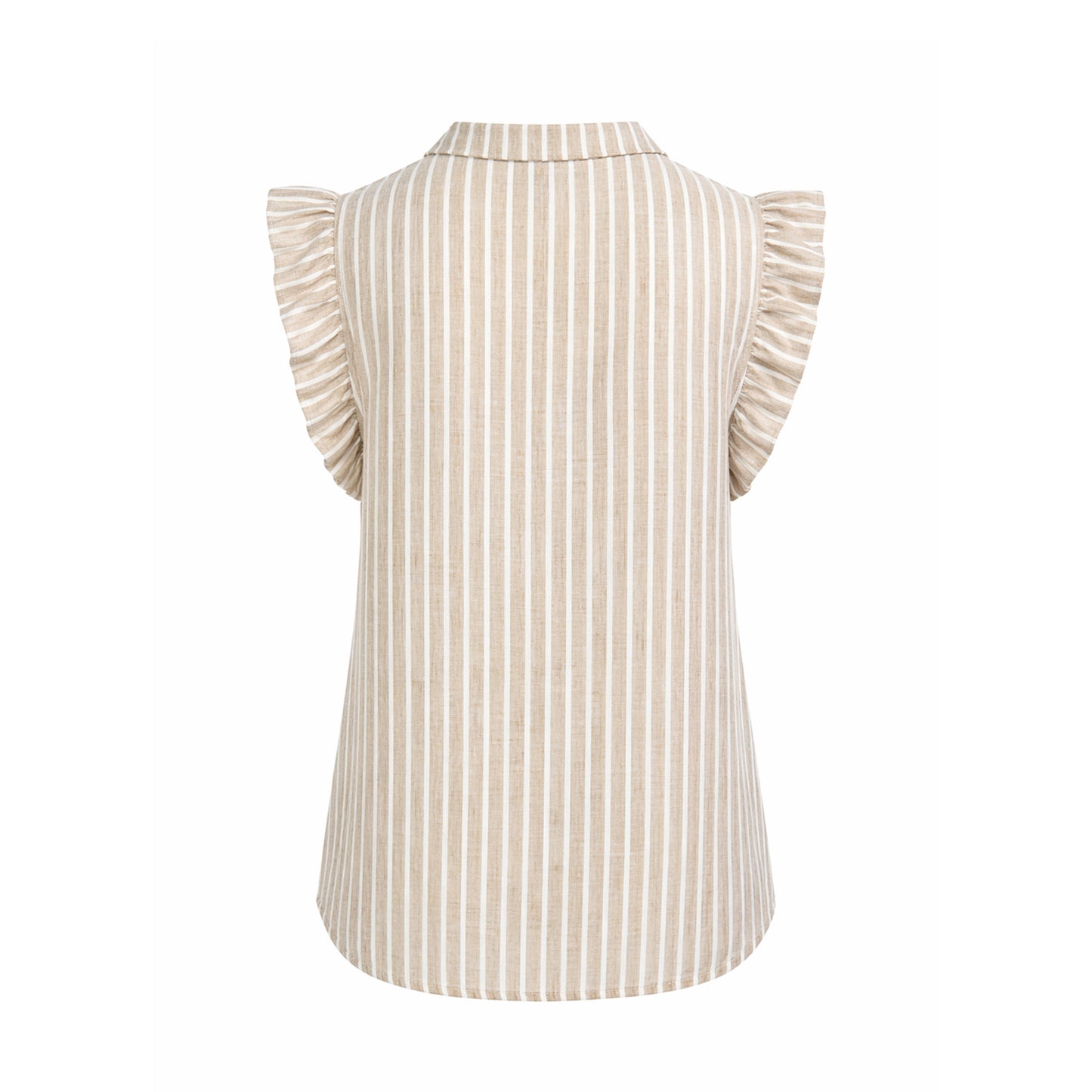 Striped Ruffle Sleeve Blouse