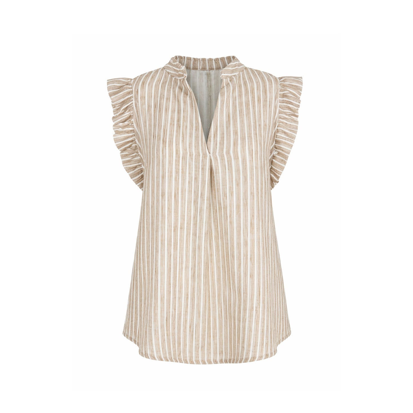 Striped Ruffle Sleeve Blouse