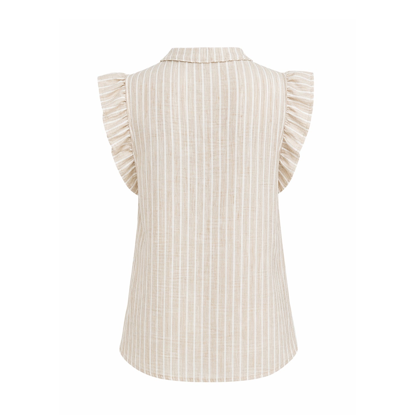 Striped Ruffle Sleeve Blouse