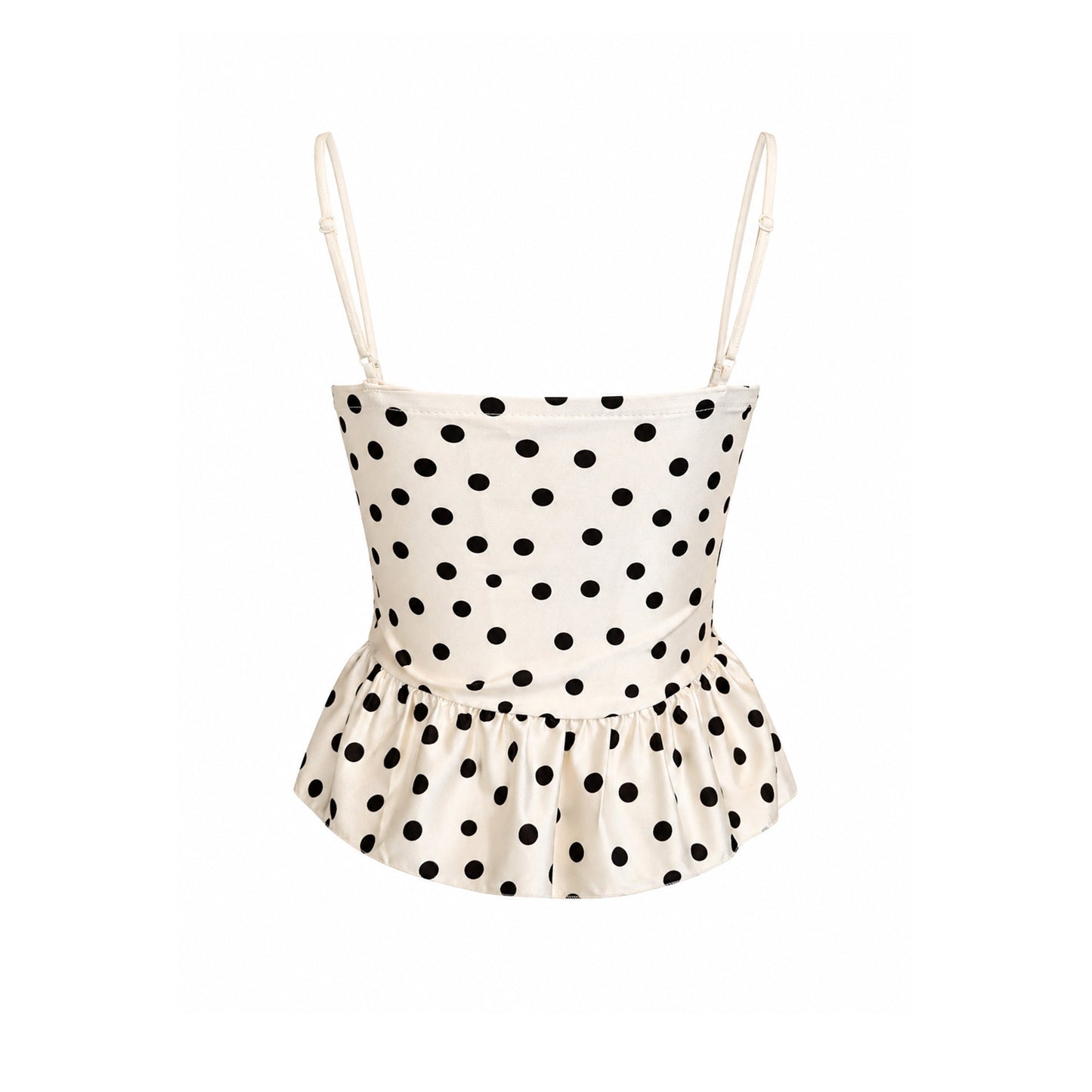 Polka Dot Bustier Peplum Top