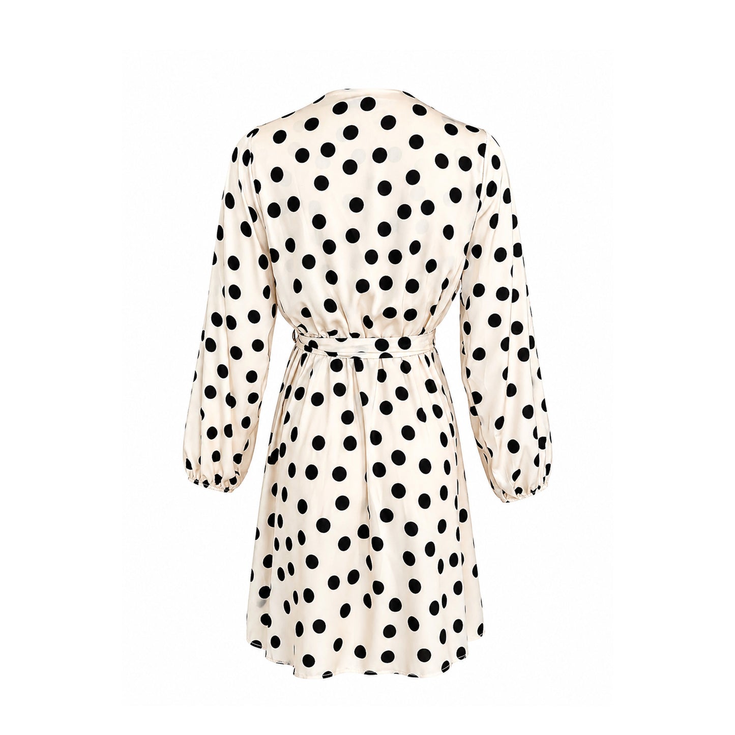 Polka Dot Wrap Mini Dress with Tie Waist