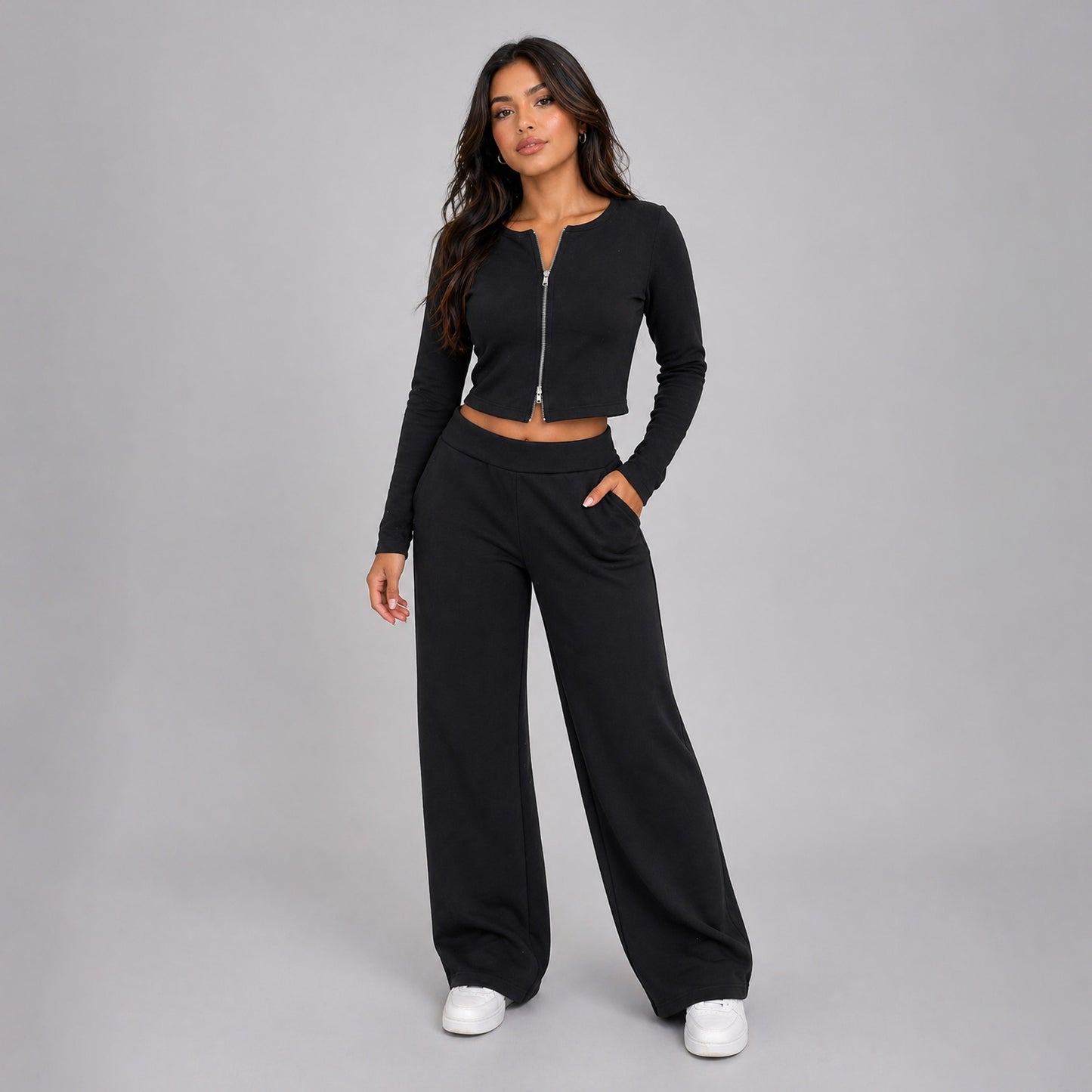 Sporty Cropped Zip Jacket