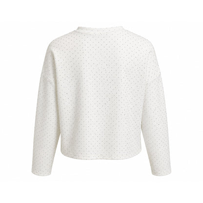 Rhinestone Cropped Long Sleeve Top