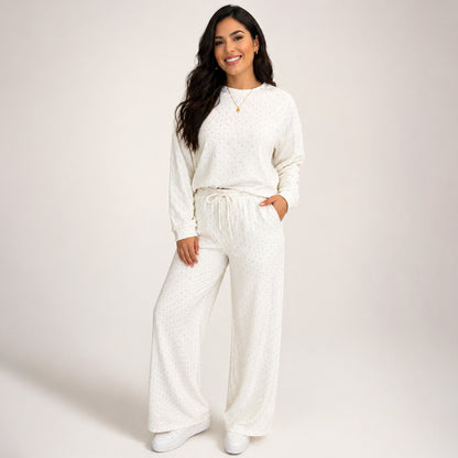 Rhinestone Cropped Long Sleeve Top