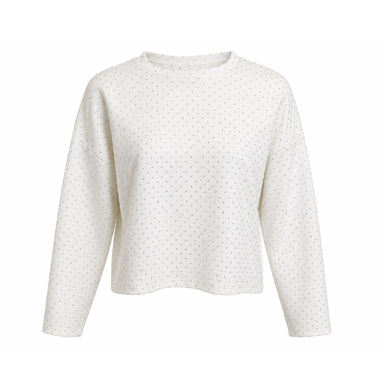 Rhinestone Cropped Long Sleeve Top