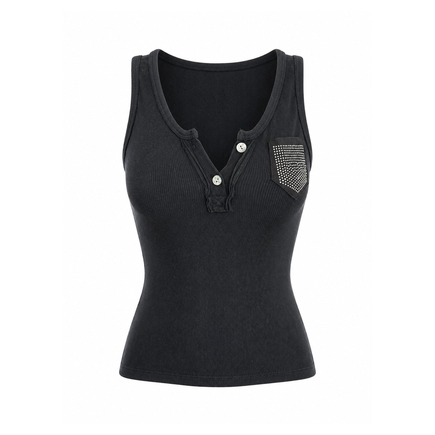 Ribbed Henley Tank