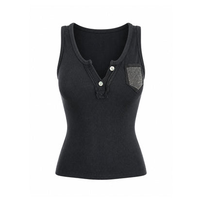 Ribbed Henley Tank