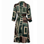 Abstract Print Wrap Maxi Dress