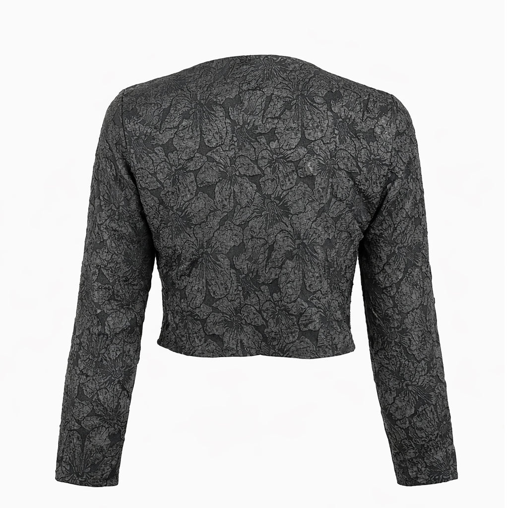 Textured Cropped Bolero Jacket