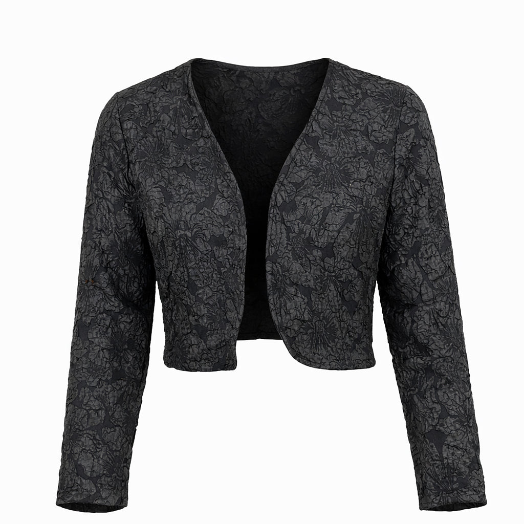 Textured Cropped Bolero Jacket