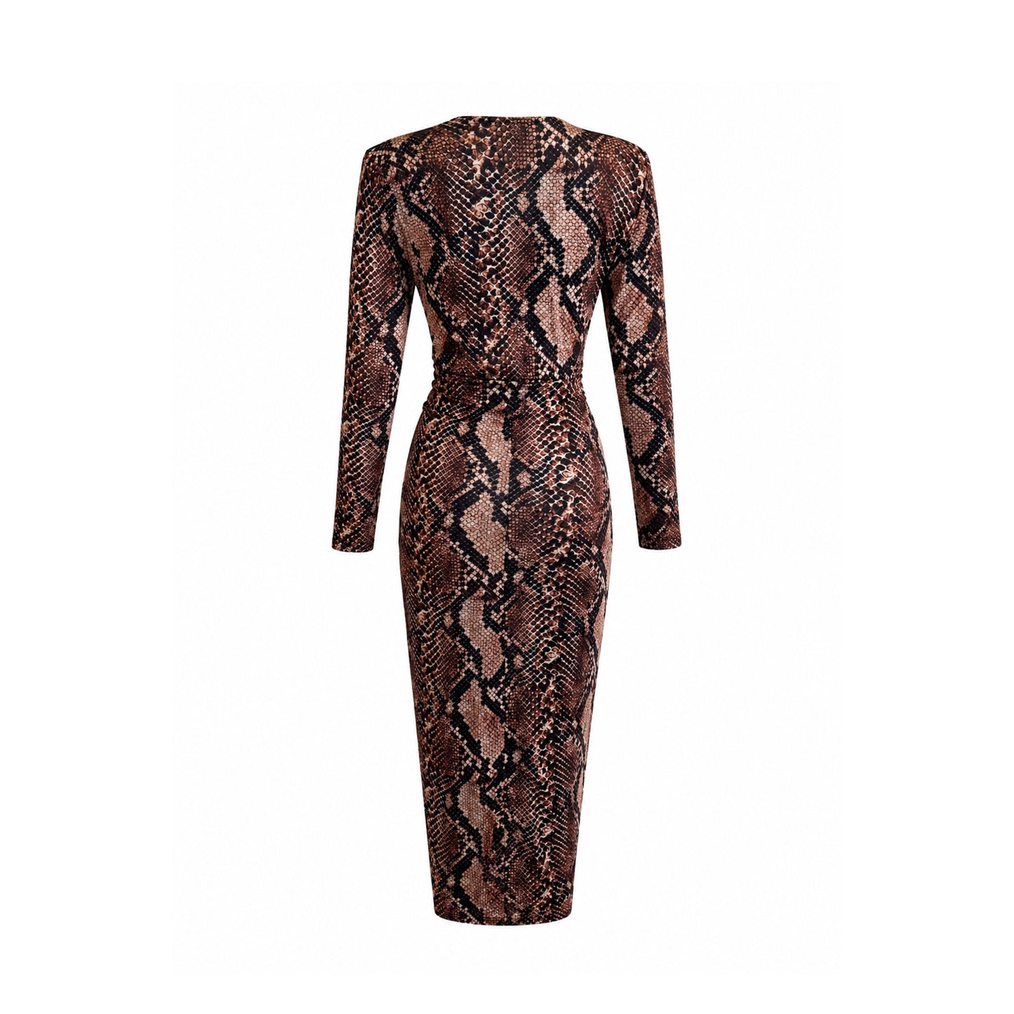 Long Sleeve Ruched Midi Dress