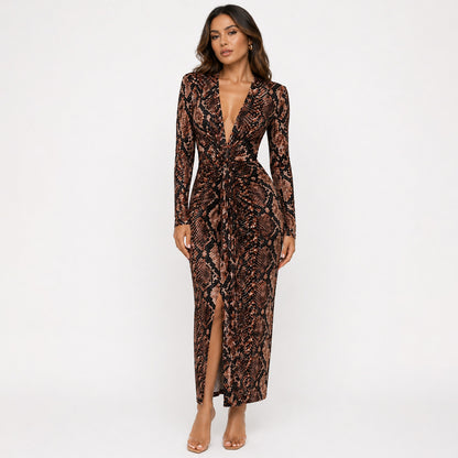 Long Sleeve Ruched Midi Dress