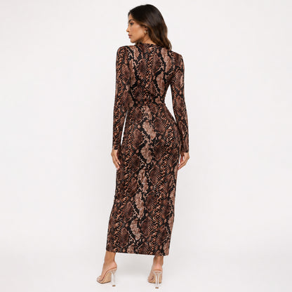 Long Sleeve Ruched Midi Dress