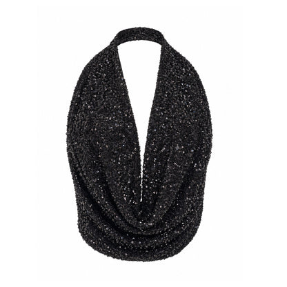 Sequin Draped Halter Top