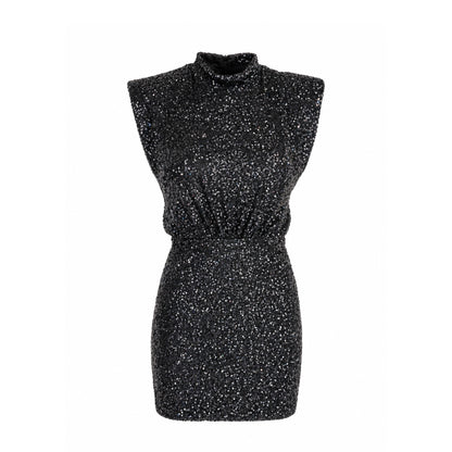 Sequin Open-Back Mini Dress