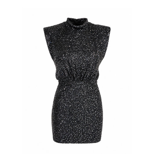 Sequin Open-Back Mini Dress