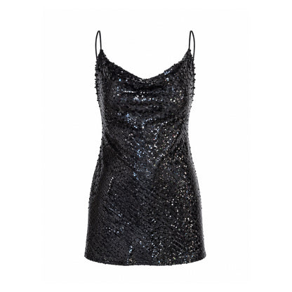 Sequin Mini Dress with Crisscross Back