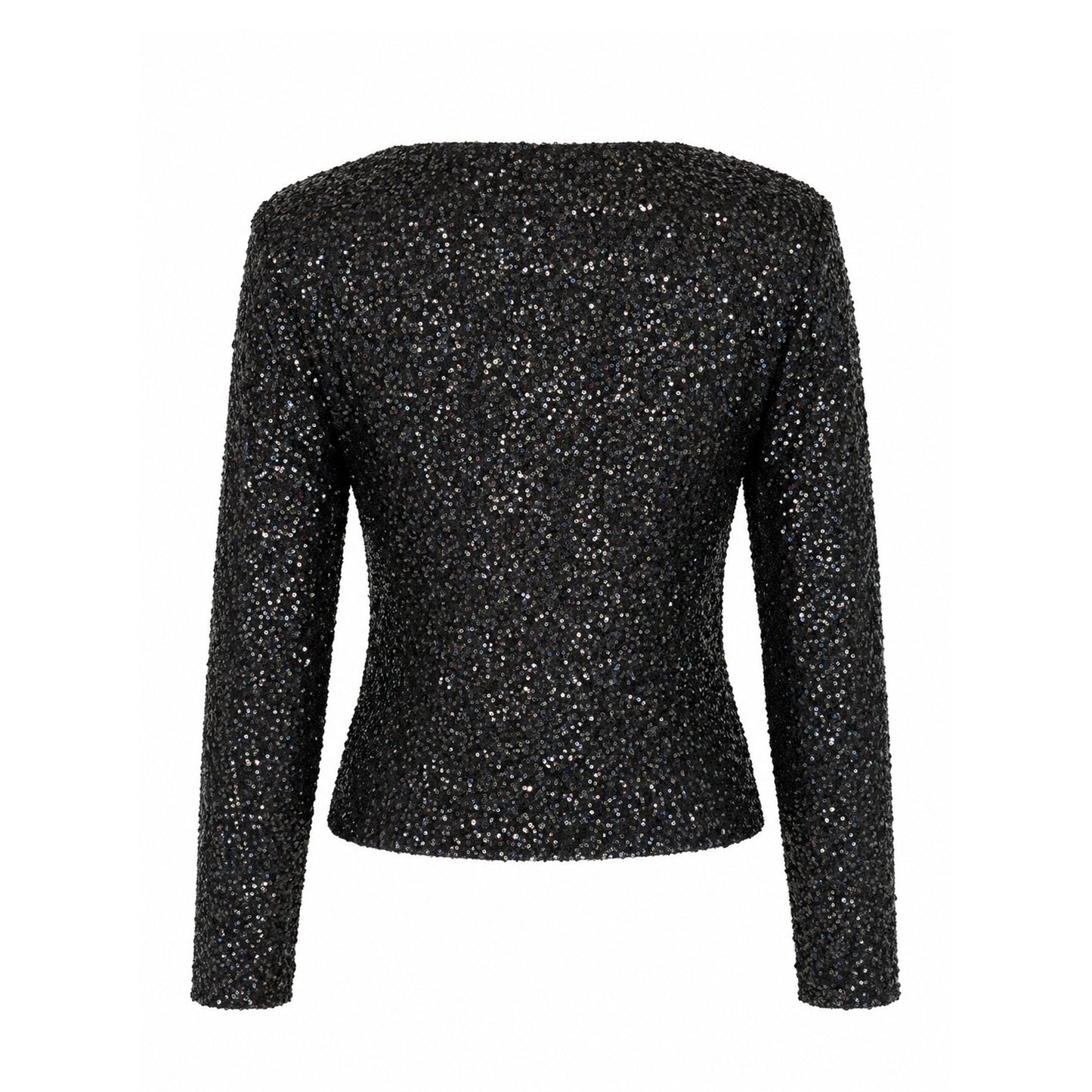 Sequin Long Sleeve V-Neck Top