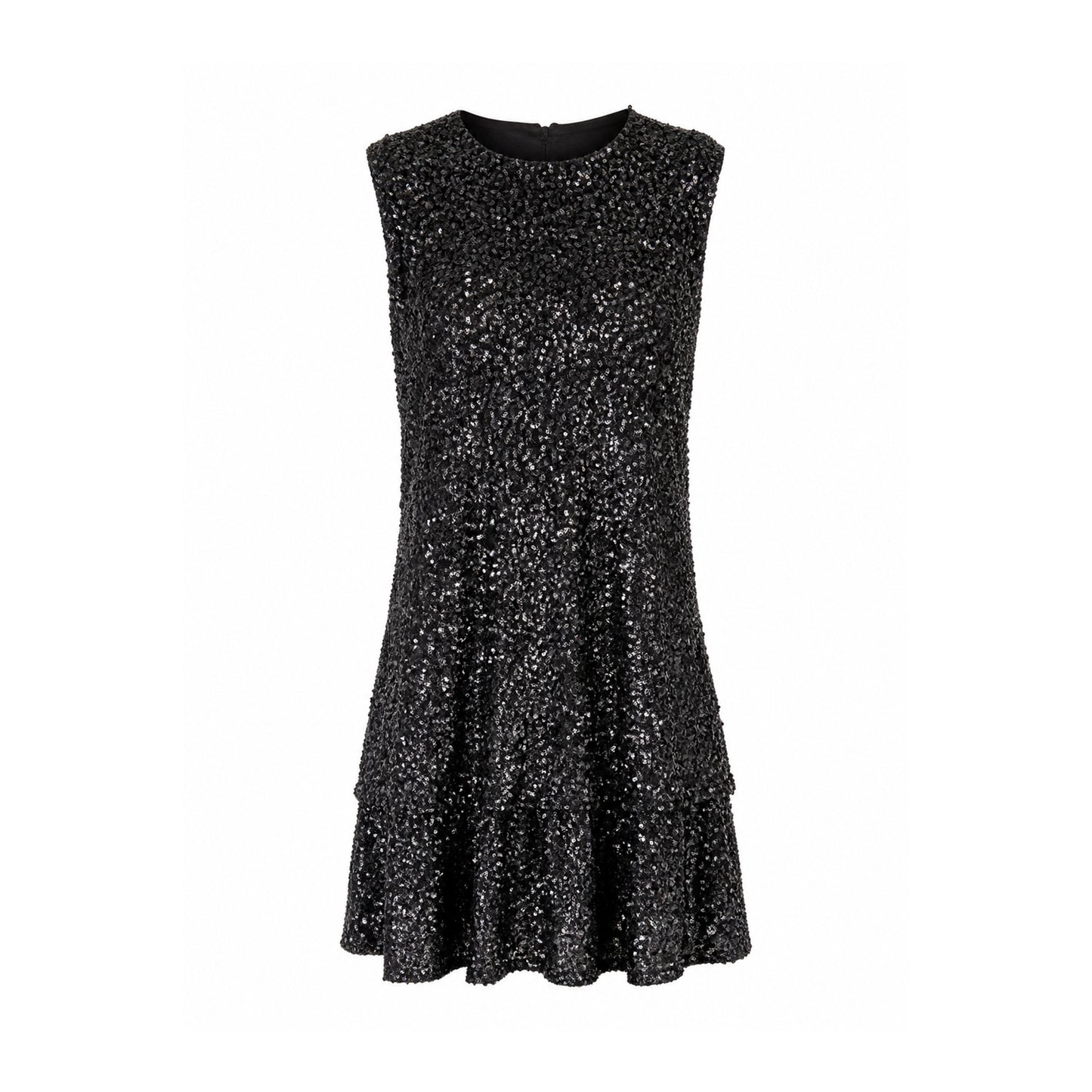 Sequin Sleeveless Mini Dress with Ruffle Hem
