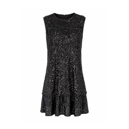 Sequin Sleeveless Mini Dress with Ruffle Hem