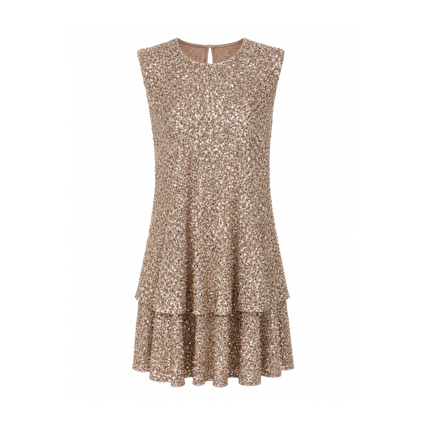 Sequin Sleeveless Mini Dress with Ruffle Hem