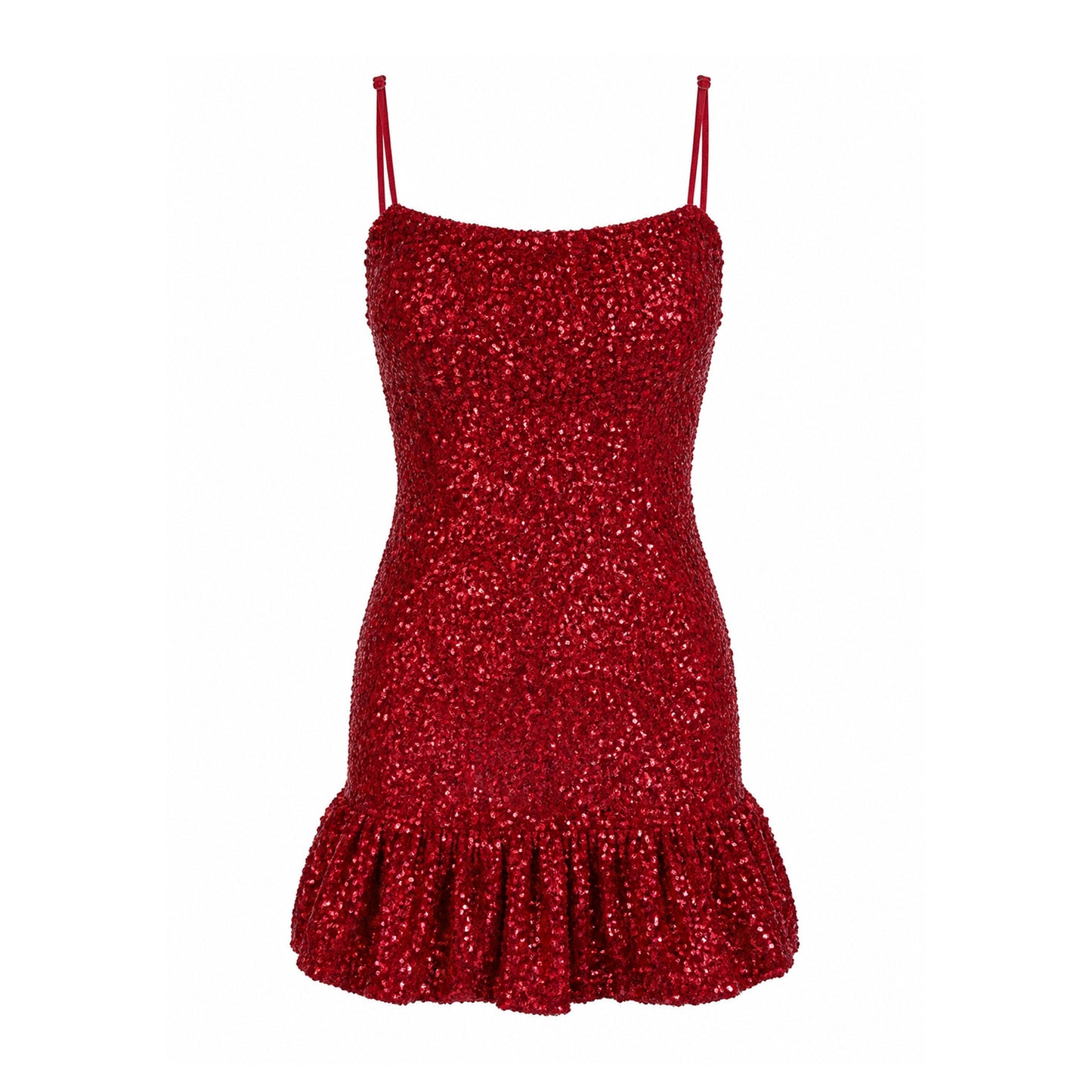 Sequin Bubble Hem Mini Dress