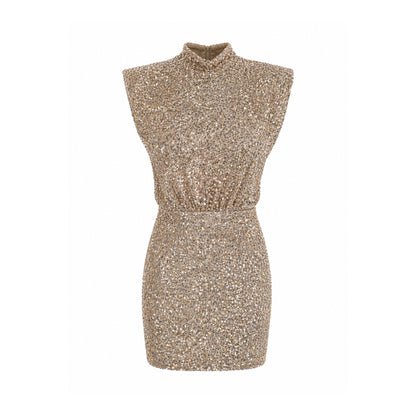 Sequin Open-Back Mini Dress