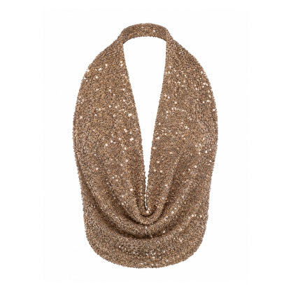 Sequin Draped Halter Top