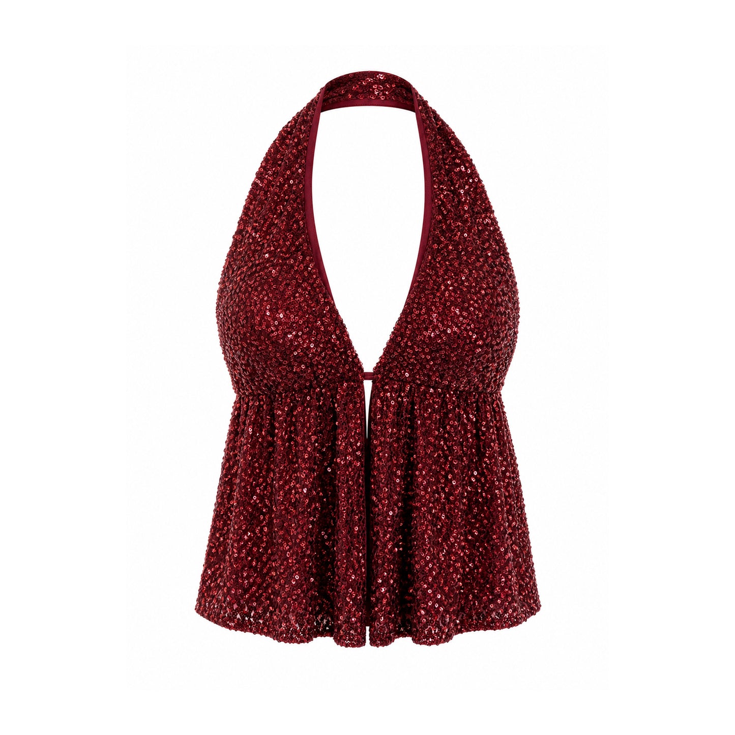 Sequin Halter Top – Backless Party Top