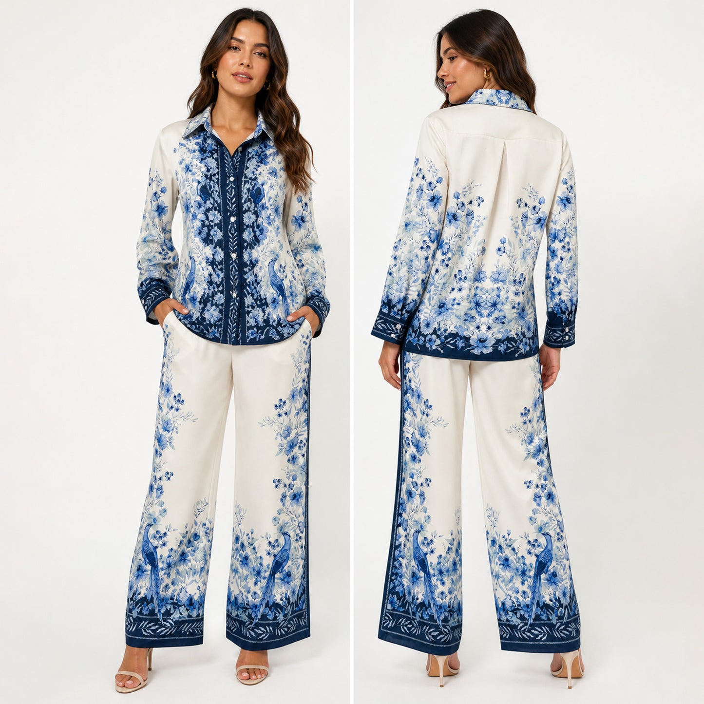 Floral Satin-Look Set