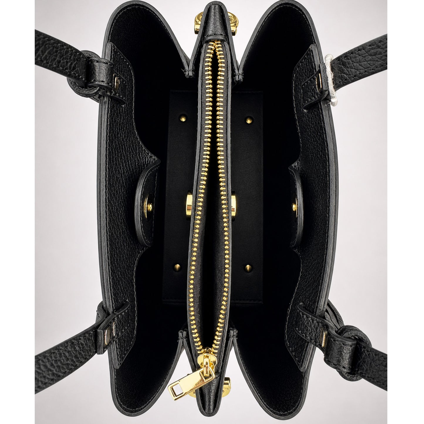 Pebbled Leather Tote with Polished Hardware