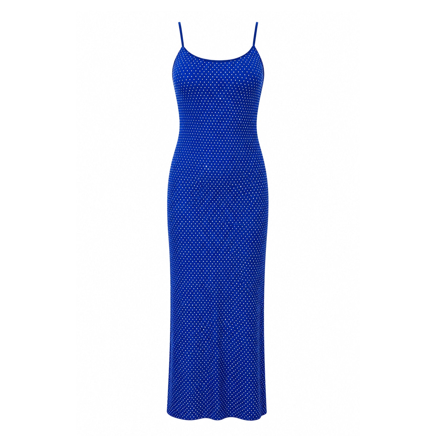 Royal Blue Rhinestone Bodycon Maxi Dress