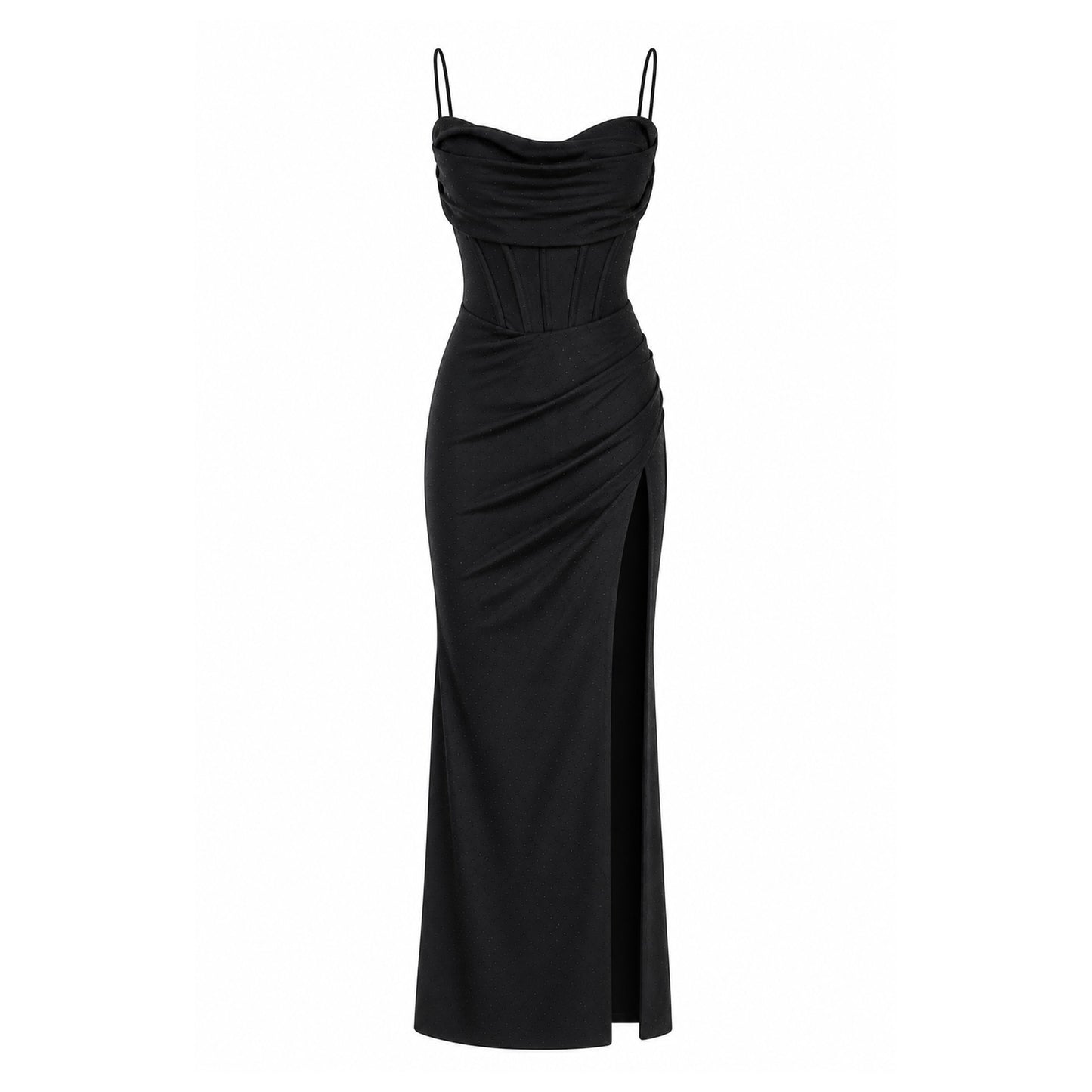 Fitted Evening Gown With Spaghetti Strap