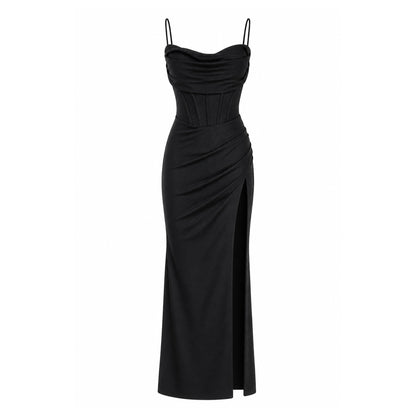 Fitted Evening Gown With Spaghetti Strap
