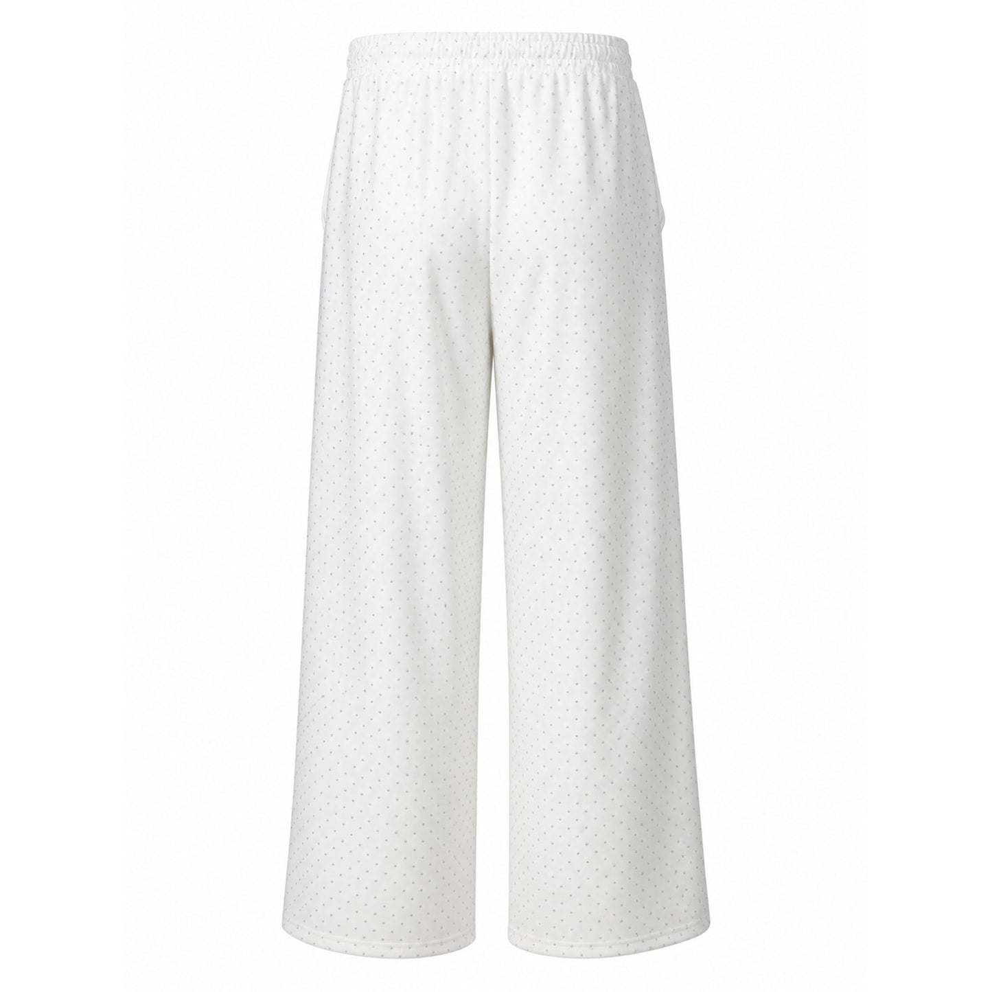 Rhinestone Wide-Leg Drawstring Pants