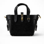 Genuine Leather Structured Handbag with Shoulder Strap