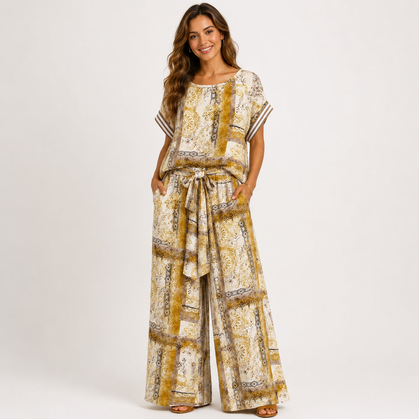 Boho Patchwork Palazzo Pants